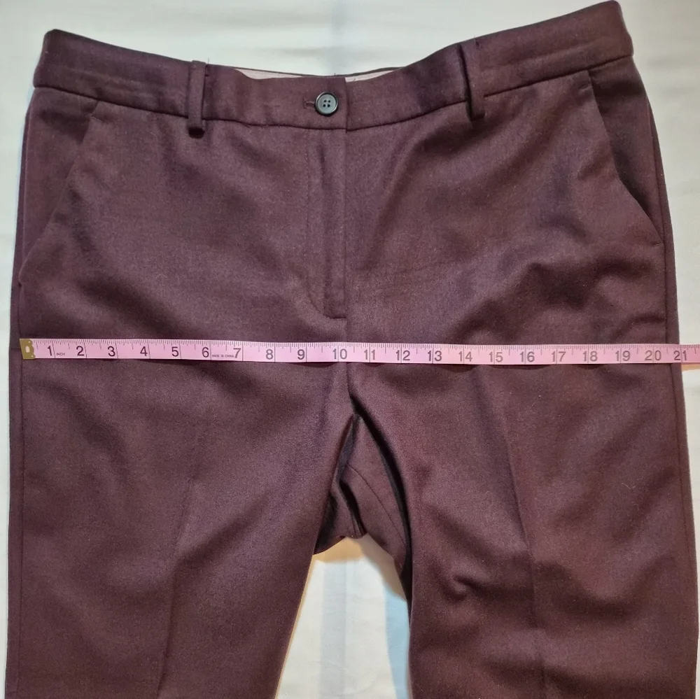 Talbots Petites Windsor Straight Leg Pants - Deep Burgundy Plum - Size 14P - Picture 5 of 11